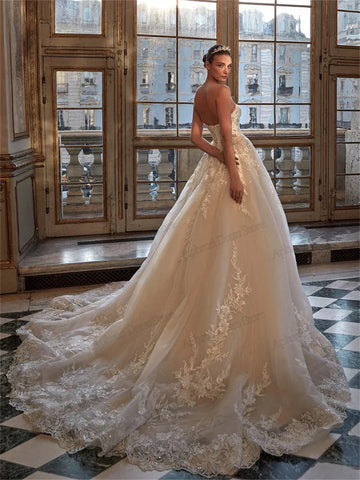Graceful Wedding Dresses Satin Bridal Gowns Halter Neck Sleeveless Sexy Backless Robes For Bride Glamorous Vestidos De Novia