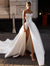 A-Line Satin Two-Piece Wedding Dress 2026 Pearls Sweetheart High Slit Long Train for Bridal Gowns And Wedding Photo Shoot