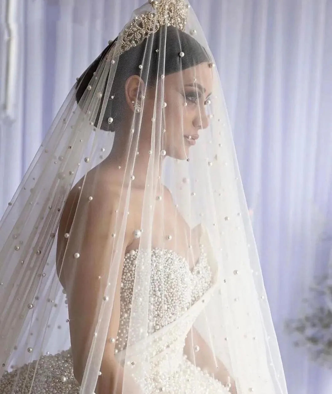 Luxury Pearls Wedding Dresses  Sweetheart Dubai Chapel Wedding Gowns For Women Special Brides Dresses Vestido De Casamento