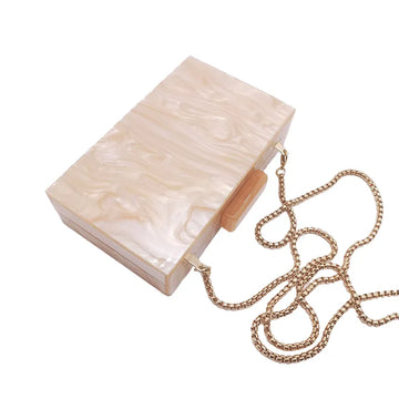 Luxury Brand Acrylic Clutch Purse Wedding Party Evening Bag Solid Champagne Handbag Women's Wallet Chain Shoulder Crossbody Bags