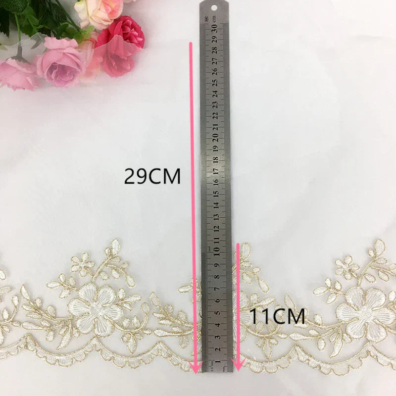 Organza Fabric Embroidery Lace Wedding Veil Accessories Wholesale Cloth for Sewing Diy Material Multi Color Selection