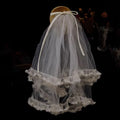 Short Bowknot Bridal Veil Lace Wedding Veils For Evening Dinner Party Dress Women Birthday Gift Hair Accessories Brides Jewelry