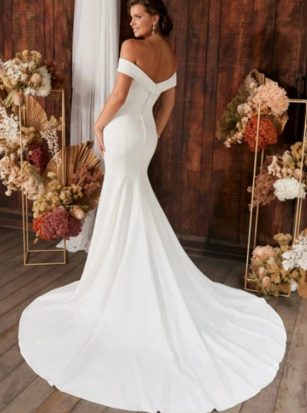 Elegant Mermaid Wedding Dress Women Open Back Off The Shoulder Sweetheart Simple Bridal Gown Sweep Train Vestidos De Noiva