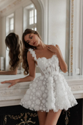 A-line Short Wedding Dresses Spaghetti Straps Sweetheart Above Knee Bridals Gowns Women Back Lace Up vestidos novia