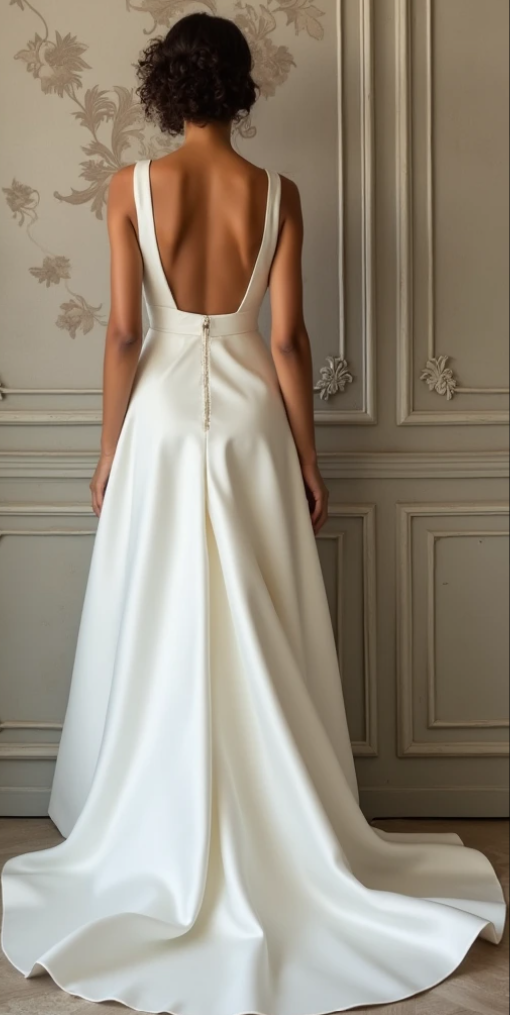 Timeless A-Line Wedding Dress with Lace Details – Custom Bridal Gown | فستان زفاف ملكي بقصة A-Line وتفاصيل دانتيل | Vestido de Novia Clásico con Encaje