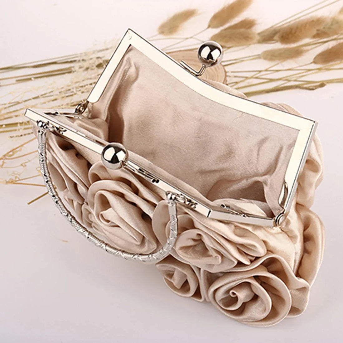 Handbag Women's Tote Bag Rose Flower Pattern Clutch Bags Evening Party Bridal Handbag bags for women bolsa feminina bolso mujer