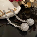 Luxury Zircon Bridal Earrings Cubic Zirconia Wedding Drop - side view