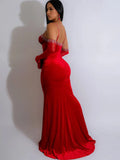 Heartbeat velvet luxury sparkle diamonds maxi celebrities evening dress gown rhinestones glove back view