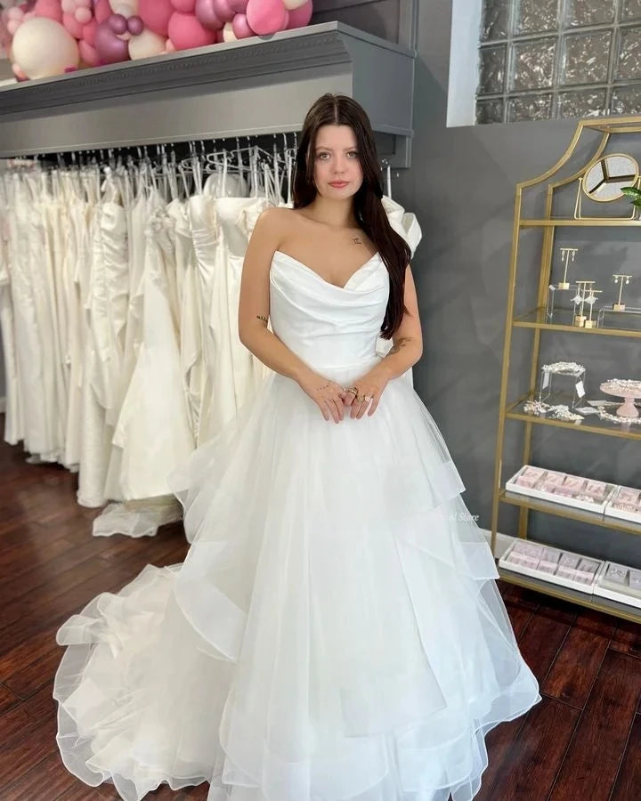 Elegant Sweetheart Wedding Dress Soft Satin Off The Shoulder For Women Customize To Measures Bridal Gowns Stunning Robe 2024