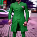 Slim fit African classic double breasted men's groom wedding tuxedo costume detail