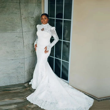 Elegant Mermaid Wedding Dresses With Detachable Train 2 In 1 Women Formal Party Bridal Gowns Tailored White Dress Plus Size