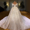 Elegant prom V-neck strapless backless floor length church train bridal party wedding dress