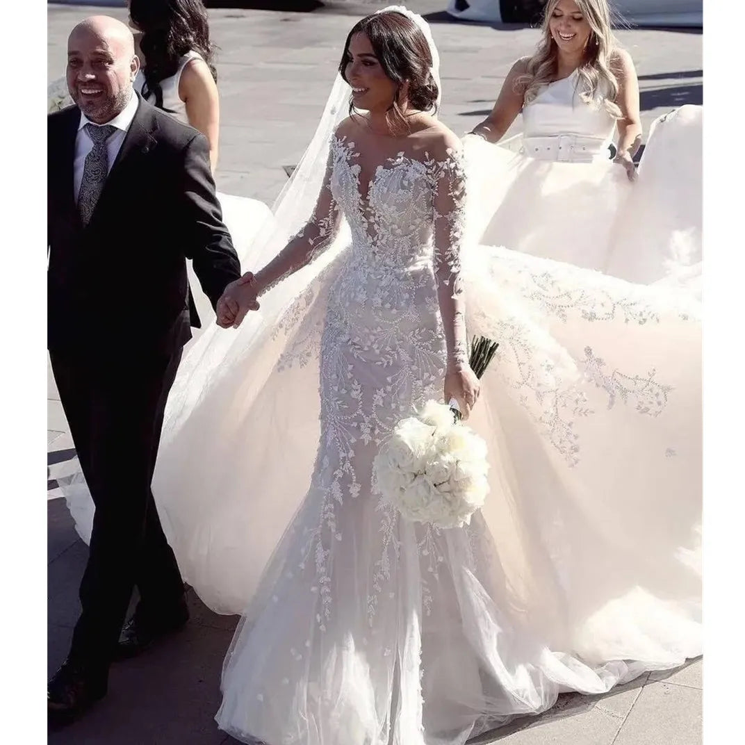 Sexy lace backless mermaid long sleeves boho wedding dress size chart
