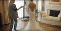 Long sleeve full lace beach off-shoulder mermaid backless bridal gown detail