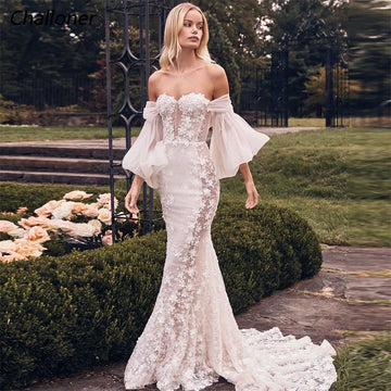 Elegant Wedding Dress Sweetheart Long Sleeves Lace Appliques Backless Bridal Gowns Floor Length New - Image 1