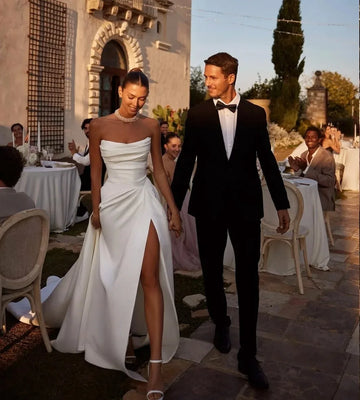 Coustom 2026 Wedding Dress To Measures Mermaid Side Slit With Detachable Skirt For Women Romantic Bridal Gowns Elegant Robe