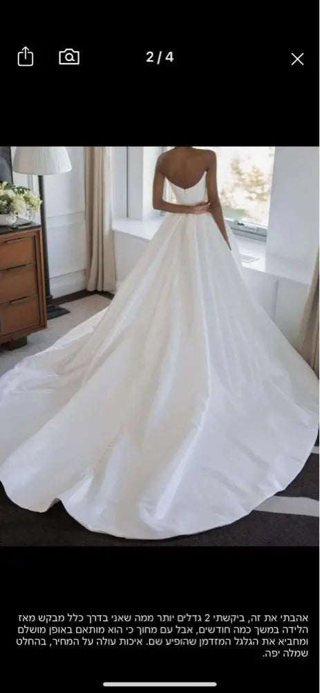 White Satin A Line Wedding Dresses for Bride Leg Split Sweetheart Beach Bride Dress with Train Backless Boho Wedding Gowns