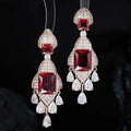 Vintage AAA Zircon Bridal Earrings CZ Cubic Zirconia - front view
