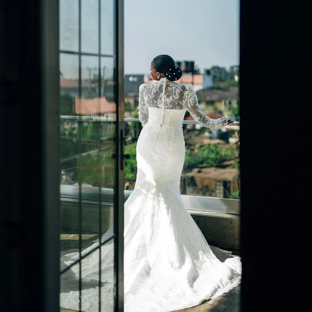Elegant Mermaid Wedding Dresses With Detachable Train 2 In 1 Women Formal Party Bridal Gowns Tailored White Dress Plus Size