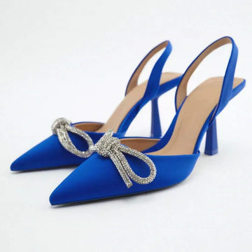 Luxurious Design Women's High Heels Summer New Rhinestone Sexy Pointed Stiletto Transparent Wedding Office Women's Sandals