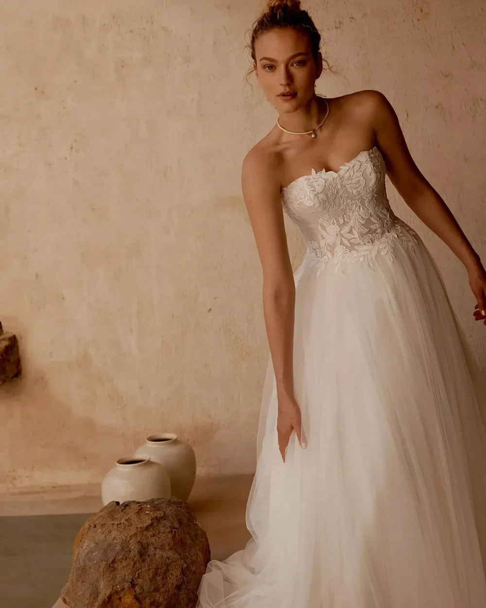 Princess Wedding Dresses Boho For Women Lace Bridal Dresses Backless Strapless Bohemian Wedding Gowns Customized