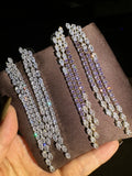 Luxury Long AAA Zircon Bridal Earrings CZ Cubic - detail view