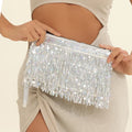 Fashion Silver Metal Evening Bags luxury Designer Bling Sequins Chain Clutch Purse Purses and handbag Shoulder trend Women's bag