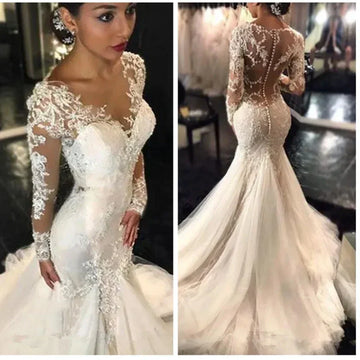 Luxury lace mermaid Dubai V-neck see through size chart variants