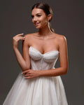 Luxurious women elegant dress wedding party special occasion long gown front view