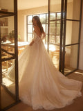 Shinny Sequins Off The Shoulder Wedding Dress Romantic Sweetheart Neck Bride Robe Elegant A-line Long Bridal Gown - Image 4
