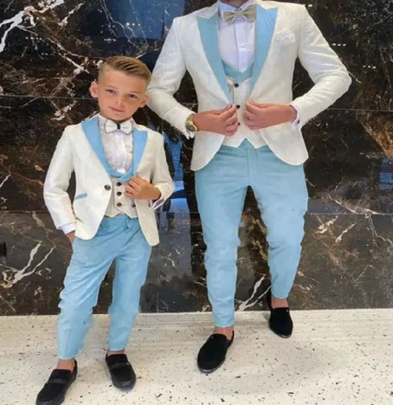 Men suits groom white floral tuxedo slim fit wedding 3 pieces jacket vest pants