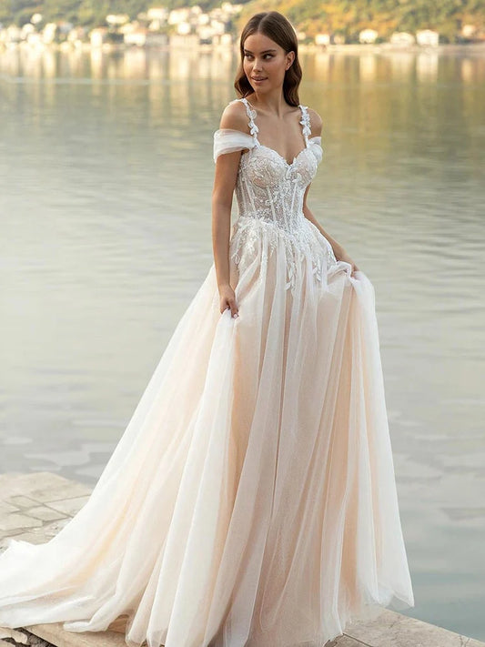 Luxurious Dubai Arabic Wedding Dresses For Women Sweetheart Sleeveless With Pearls Big Bow Long Train Bridal Gown Robe De Mariée