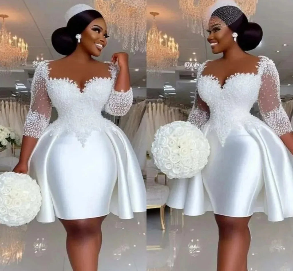 Lace appliques pearls - side