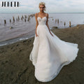JEHETH Spaghetti Straps A-Line Wedding Dress 2024 Sweetheart Shiny Tulle Bridal Gown Backless Sleeveless Applique Robe De Mariée CHINA