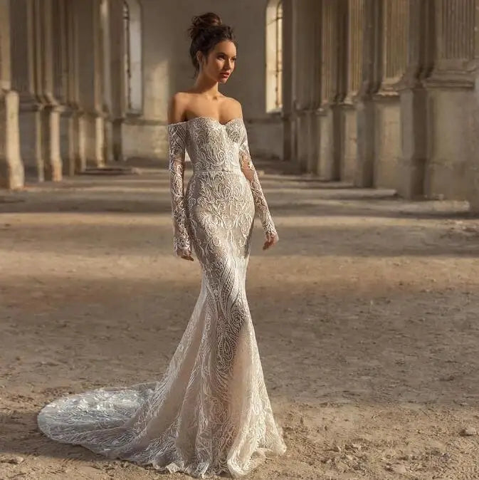 Off-shoulder strapless ivory court train applique additional size color variants