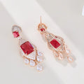 Vintage AAA Zircon Bridal Earrings CZ Cubic Zirconia - detail view