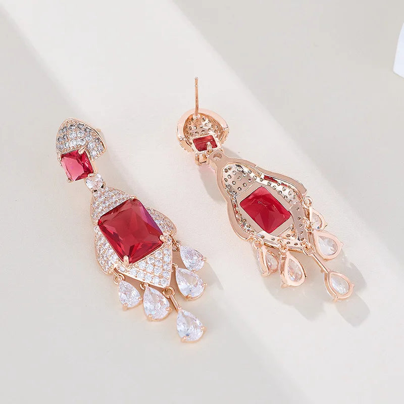 Vintage AAA Zircon Bridal Earrings CZ Cubic Zirconia - detail view