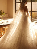 Shinny Sequins Off The Shoulder Wedding Dress Romantic Sweetheart Neck Bride Robe Elegant A-line Long Bridal Gown - Image 3