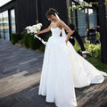 Satin Wedding Dresses For Bride Modern Corset Strapless Long Brides Gown Luxury A-line Formal Bridal Dress Customized
