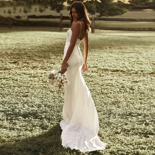 Sweetheart Wedding Dresses Top Lace Appliques Detachable Sleeves Mermaid Boho Bridal Gowns A-Line Backless Customized