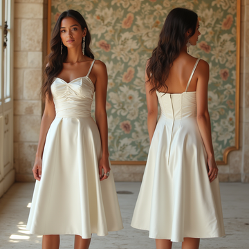 Timeless Satin Wedding Dress midi Bridal Gown for Elegant Brides 2025 collection