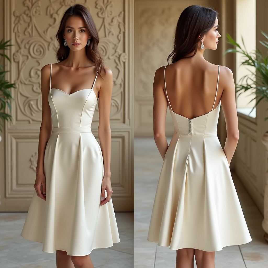 Timeless Satin Wedding Dress mini Bridal Gown for Elegant Brides 2025 collection