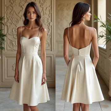 Timeless Satin Wedding Dress mini Bridal Gown for Elegant Brides 2025 collection