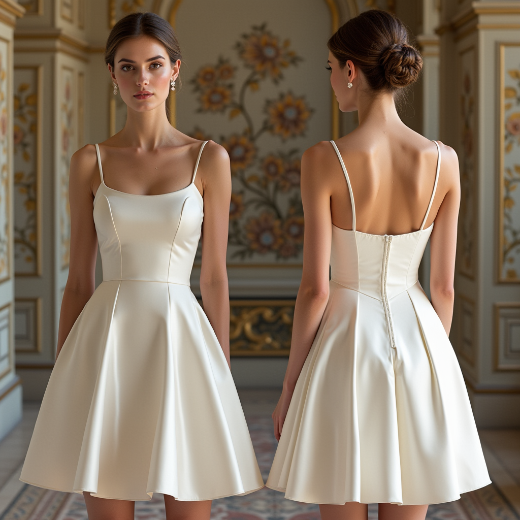 Timeless Satin Wedding Dress mini Bridal Gown for Elegant Brides 2025 collection