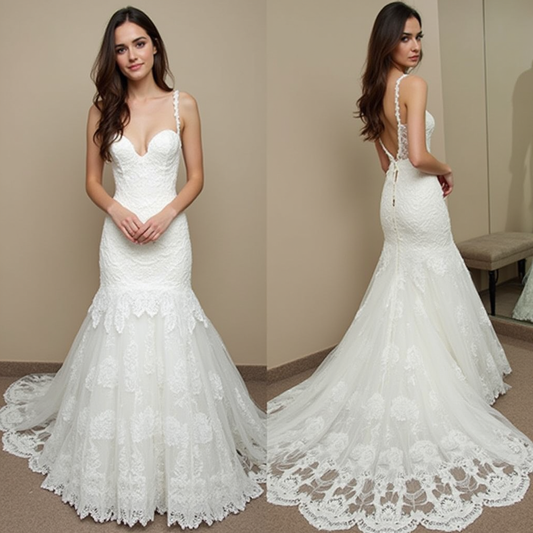 🔹 Lace mermaid wedding dress | فستان زفاف حورية من الدانتيل | Vestido de novia sirena de encaje
🔹 Elegant wedding gown | فستان زفاف أنيق | Vestido de novia elegante
🔹 Romantic lace bridal gown | فستان زفاف رومانسي من الدانتيل | Vestido de novia romántico de encaje
🔹 Open-back wedding dress | فستان زفاف بظهر مكشوف | Vestido de novia con espalda descubierta
🔹 Luxury mermaid bridal gown | فستان زفاف حورية فاخر | Vestido de novia sirena de lujo

