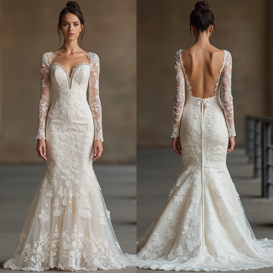 🔹 Satin mermaid wedding dress 🔹 Luxury bridal gown 🔹 Elegant wedding dresses with lace 🔹 Deep sweetheart neckline wedding dress 🔹 Modern wedding dresses 2025 🔹 Chic satin bridal gowns 🔹 Designer mermaid wedding dress 🔹 Open-back wedding gown