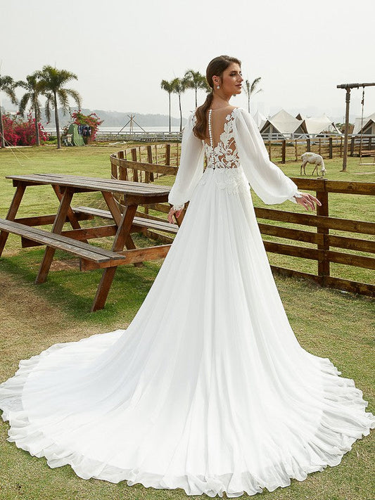 Wedding Dresses Lace Applique Sweep Train Sweetheart Neckline Bridal Gowns Corset Back Vestidos De Novia